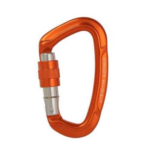Premium Black 25KN Screwgate Locking Aluminium D Ring Climbing Carabiner 101x58mm