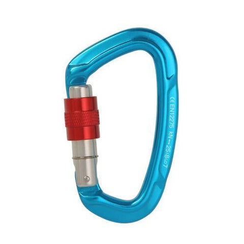 Premium Blue 25KN Screwgate Locking Aluminium D Ring Climbing Carabiner 101x58mm