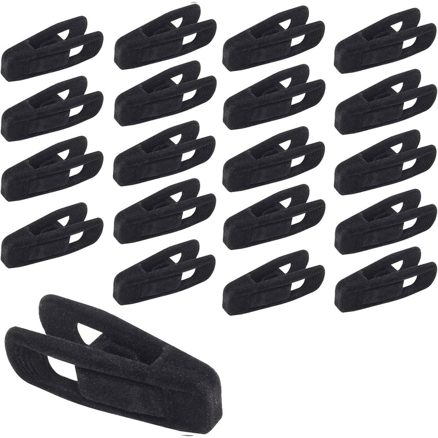 Premium Velvet Flocking Hanger Clips – Black 20 Pack