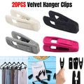 Premium Velvet Flocking Hanger Clips – Grey 20 Pack