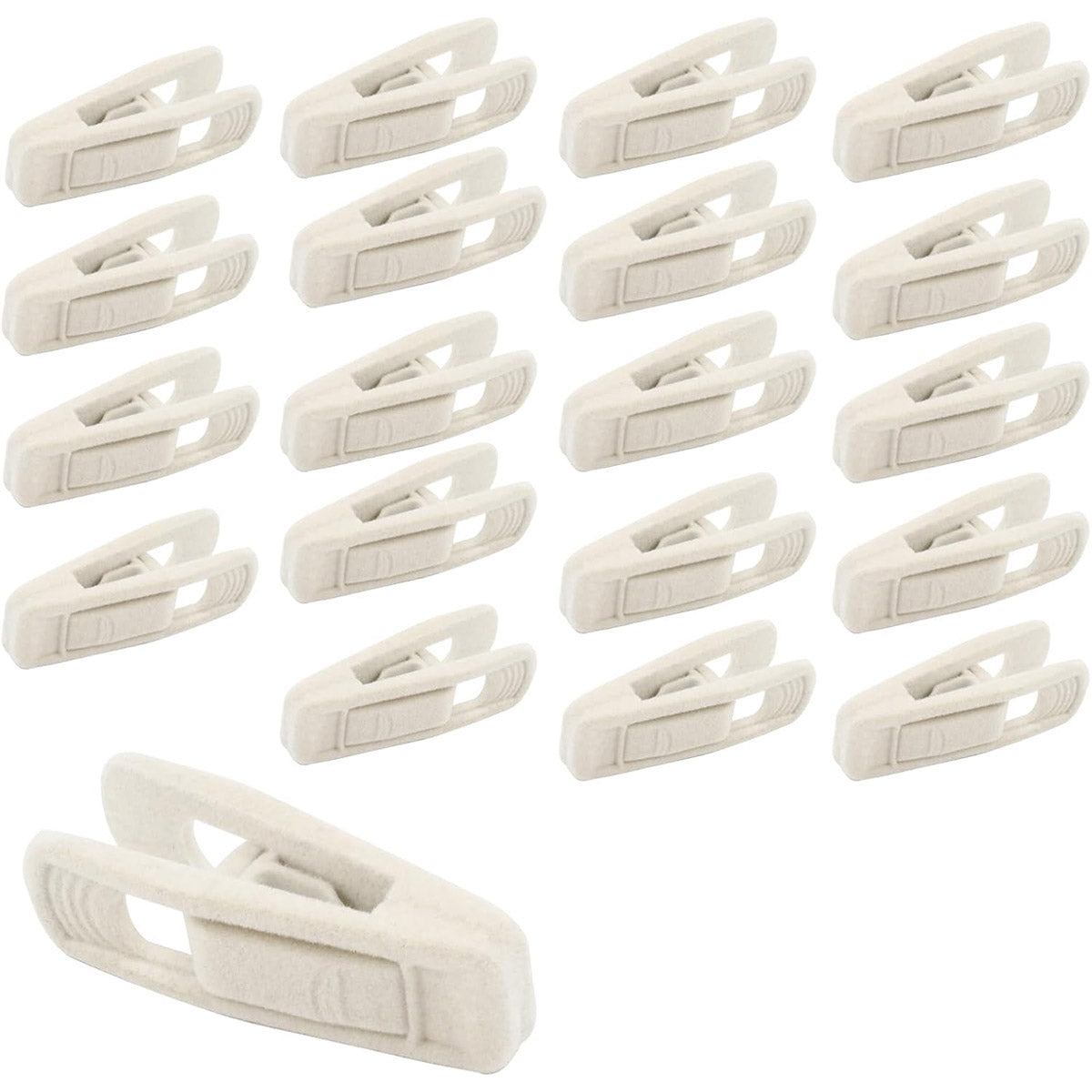 Premium Velvet Flocking Hanger Clips – Grey 20 Pack