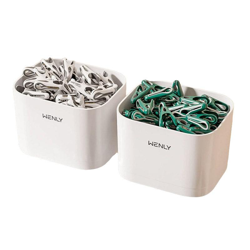 Premium Anti-Slip Clothes Pegs – White 24 Pack with Storage Basket
