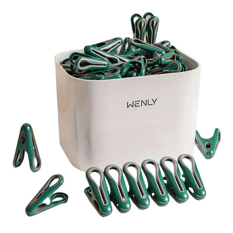 Premium Anti-Slip Clothes Pegs – White 24 Pack with Storage Basket