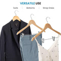 10 Pcs Wooden Non-Slip Wide Shoulder Clothes Hanger with Clip - Black 44.5cm - SuperSaverAU - view 4