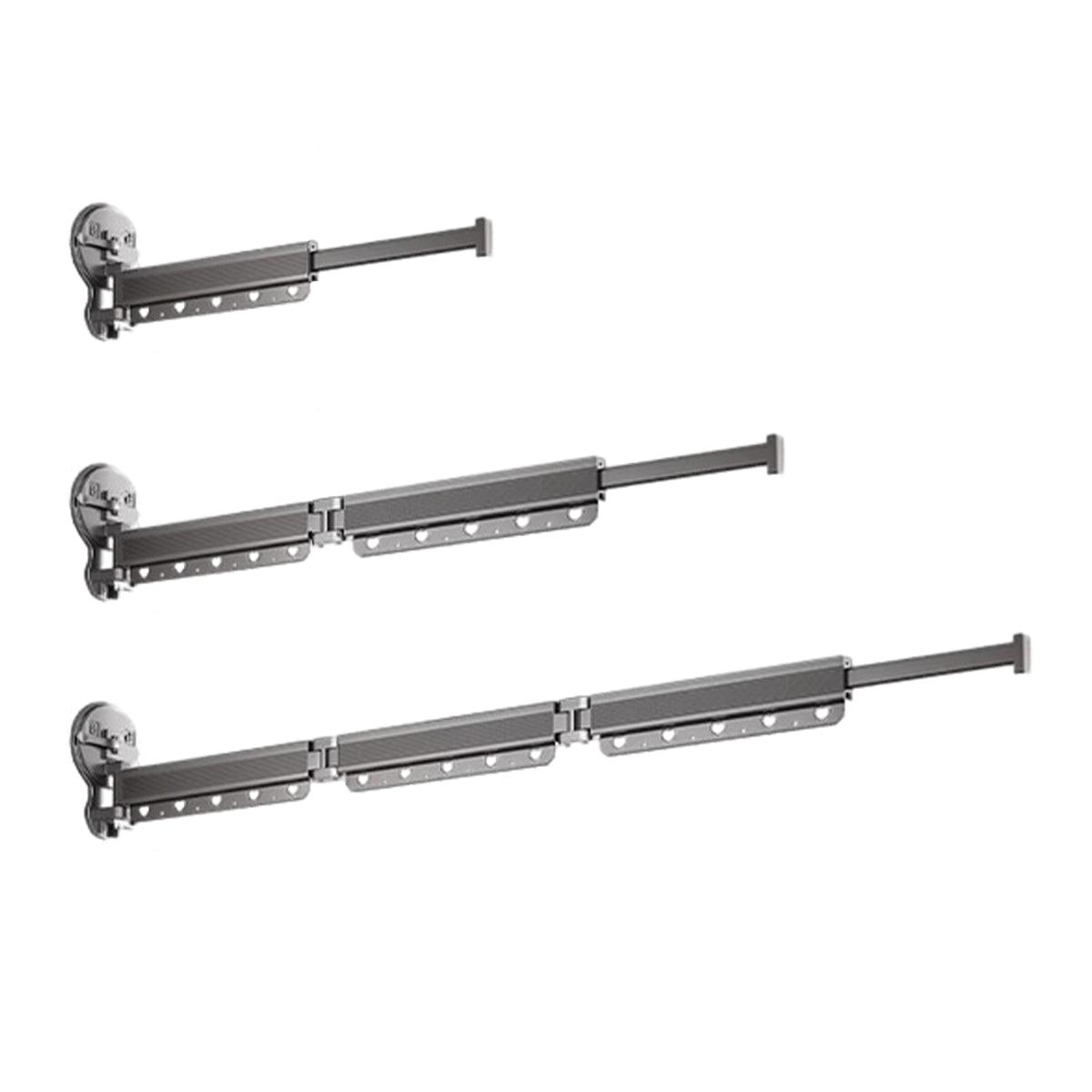 2/3/4-Bar Adjustable Foldable Retractable Clothes Drying Rack Suction Cup Hanger - One Fold And Two Sections
