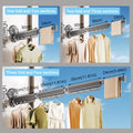 2/3/4-Bar Adjustable Foldable Retractable Clothes Drying Rack Suction Cup Hanger - Two Fold And Three Sections - SuperSaverAU - view 2