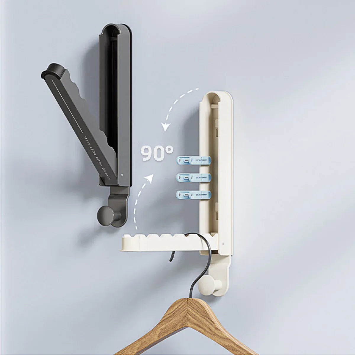 Premium Grey Folding Behind Door Hook Hanger Clothes Hat Wall Organiser