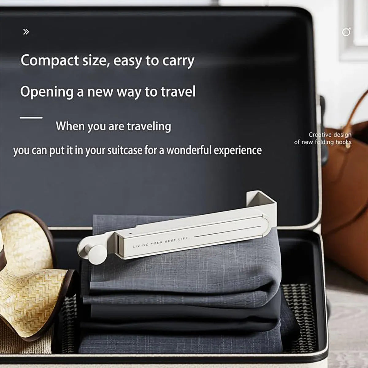 Premium Grey Folding Behind Door Hook Hanger Clothes Hat Wall Organiser