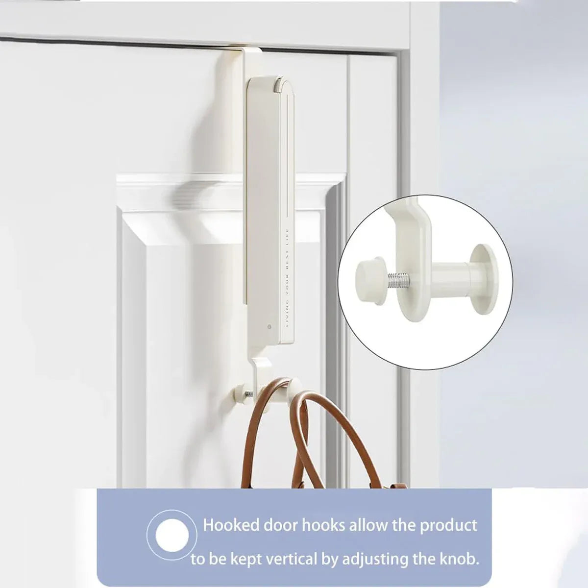 Premium Grey Folding Behind Door Hook Hanger Clothes Hat Wall Organiser