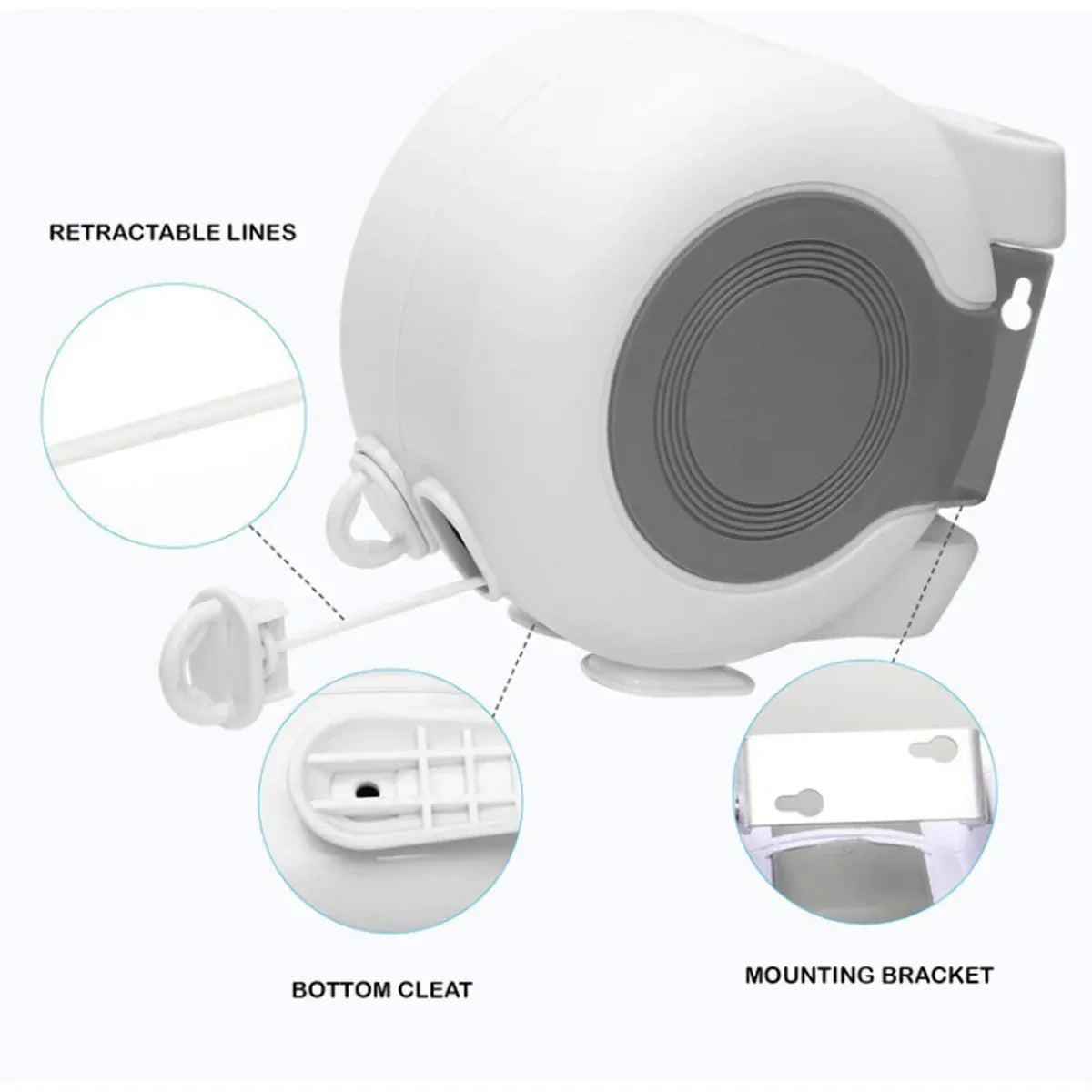 Premium Double Retractable Clothesline – 13m Wall Mounted
