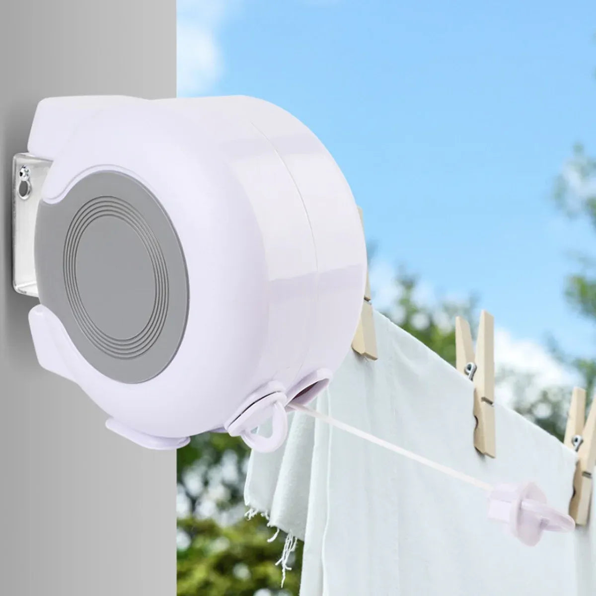 Premium Double Retractable Clothesline – 13m Wall Mounted
