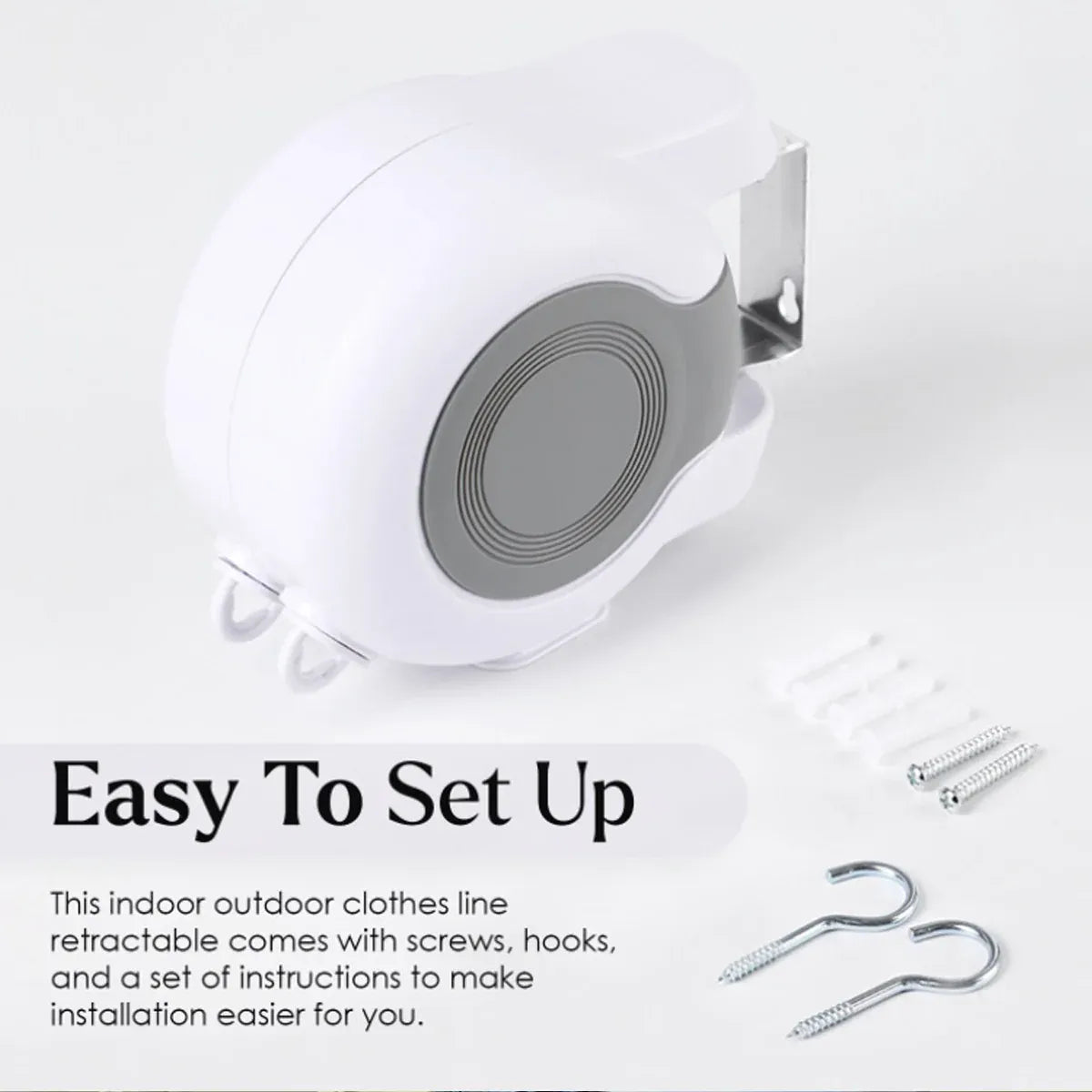 Premium Double Retractable Clothesline – 13m Wall Mounted