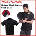 Premium Black Mesh Sleeve Chef Coat – XL