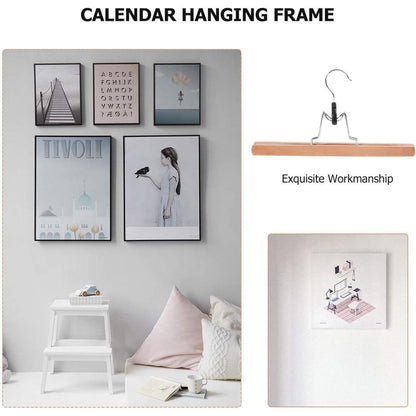 Solid Wood Skirt Clip Hangers 10pcs Non-Slip Flannel 28x17cm Dark Brown