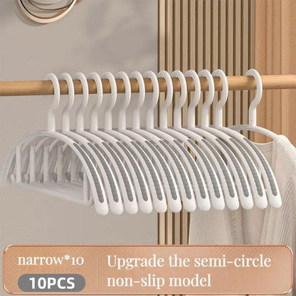 10PCS Plastic Half Round Non Slip Hangers Non Marking Drying Racks Home Use - Wide