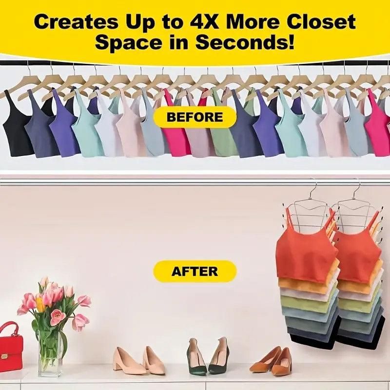 Premium 8-Tier Stainless Steel Clothes Hangers – 2 Pack