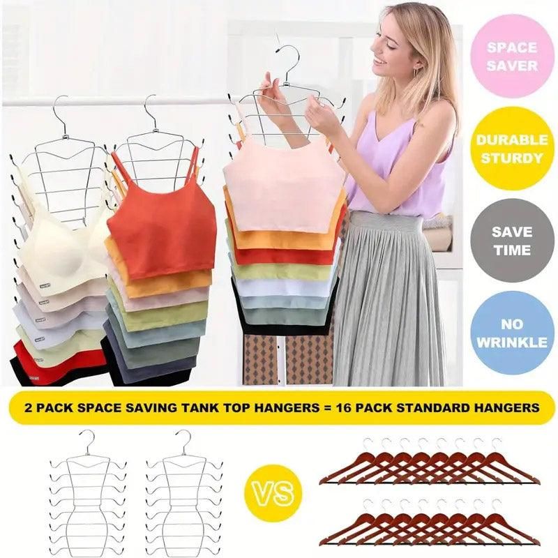 Premium 8-Tier Stainless Steel Clothes Hangers – 2 Pack