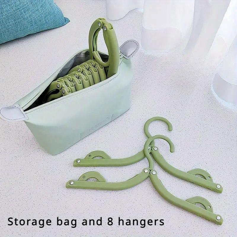 Premium Portable Folding Clothes Hangers – Blue 8 Pack with Storage Bag