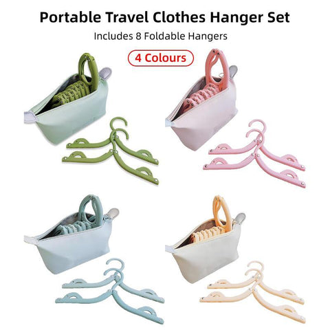 Premium Portable Folding Clothes Hangers – Yellow 8 Pack with Storage Bag