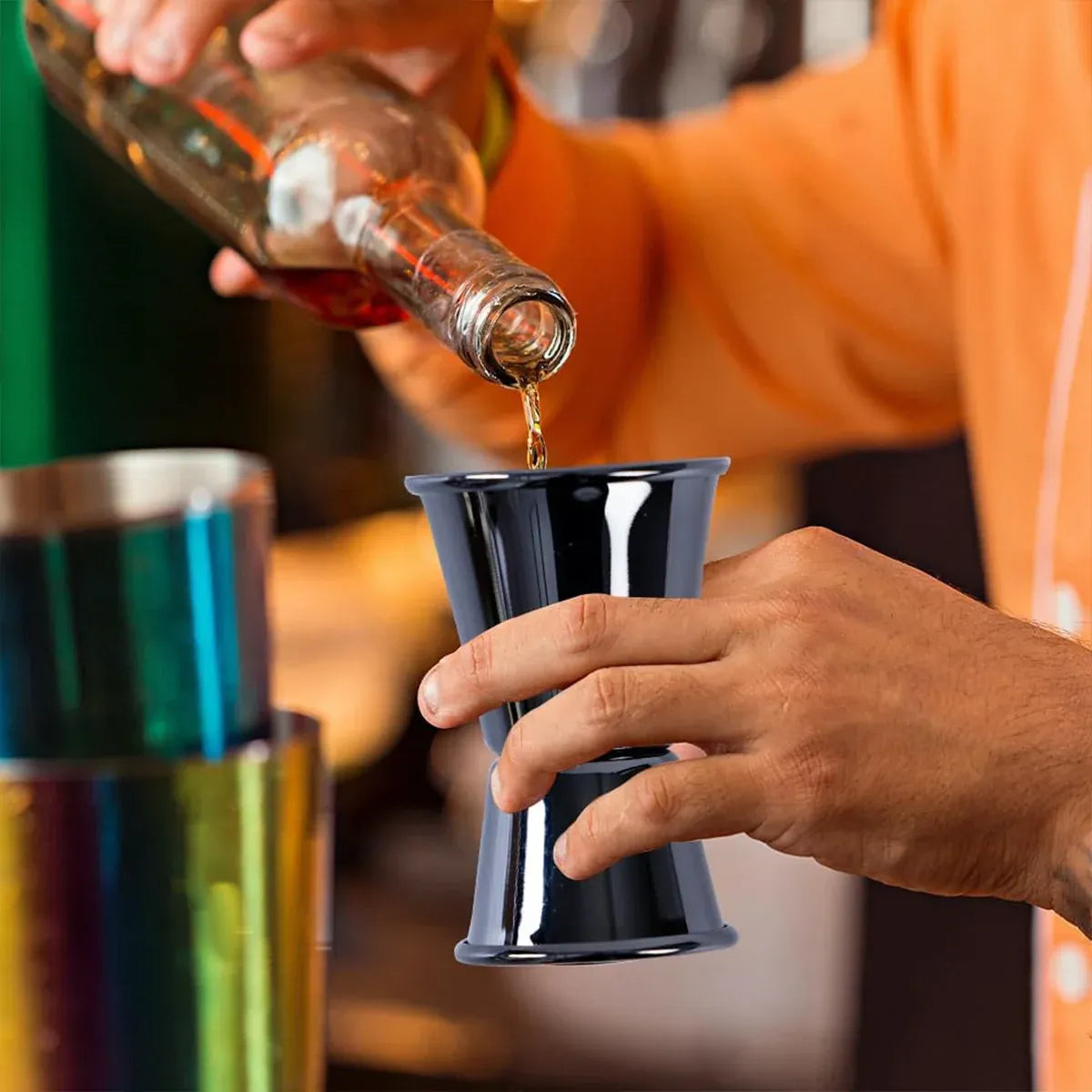 Cocktail Shaker Set 750ml Stainless Steel Bar Tools with Bamboo Stand