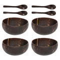 Premium Natural Coconut Shell Bowls – 4 Sets