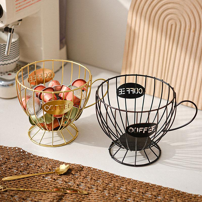 Premium Metal Snack & Coffee Capsule Organiser – Black