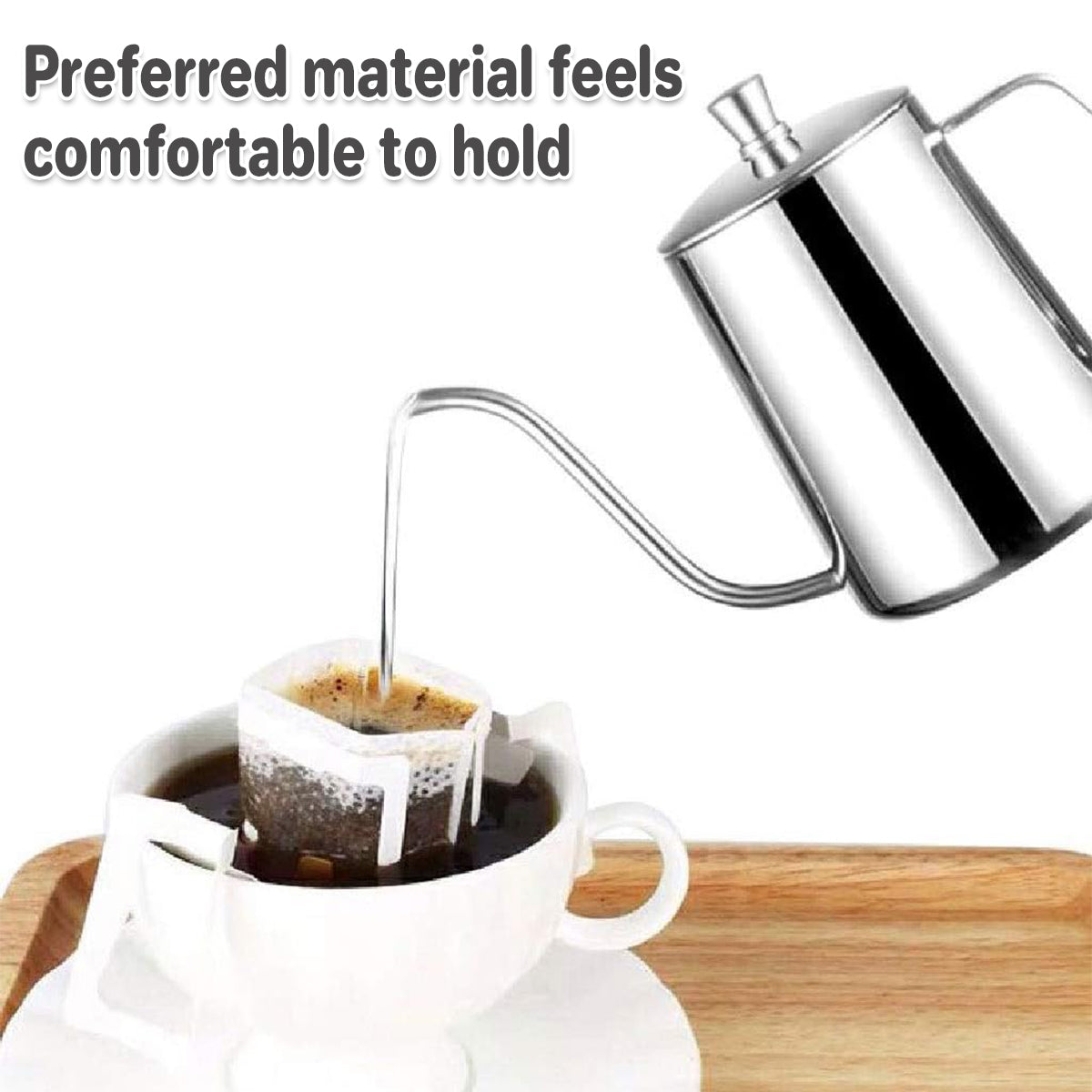 Premium Black Stainless Steel Gooseneck Hand Drip Coffee Pot Pour Over Kettle