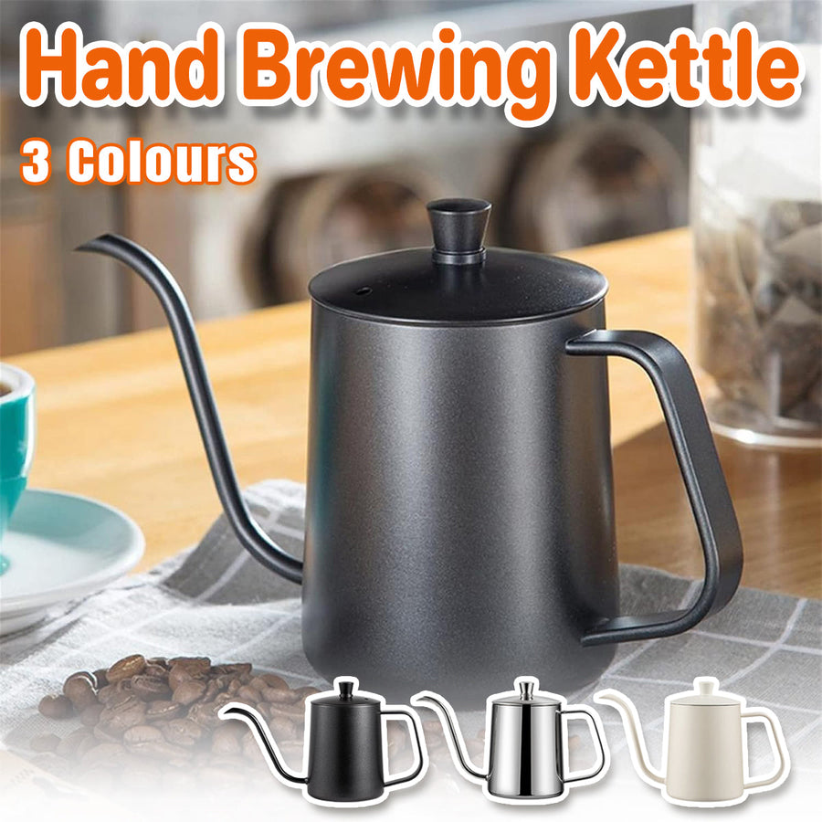 Premium Silver Stainless Steel Gooseneck Hand Drip Coffee Pot Pour Over Kettle