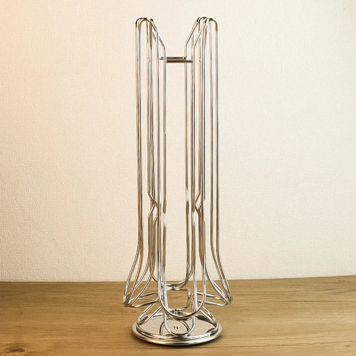 Premium Silver 24 Pod Rotating Coffee Capsule Holder Rack