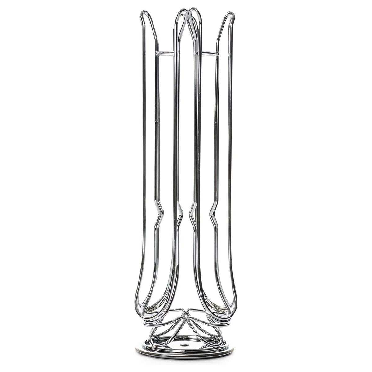 24-Capsule Rotating Coffee Capsule Holder Rack - Silver