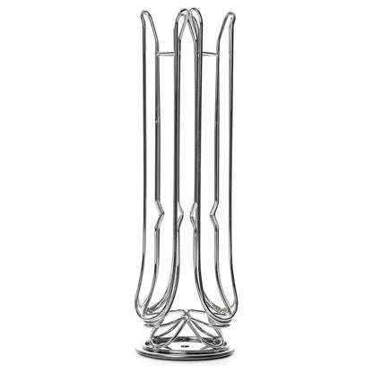 24-Capsule Rotating Coffee Capsule Holder Rack - Silver