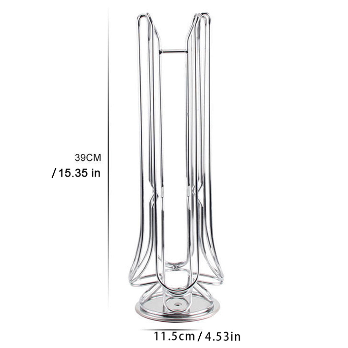 24-Capsule Rotating Coffee Capsule Holder Rack - Silver