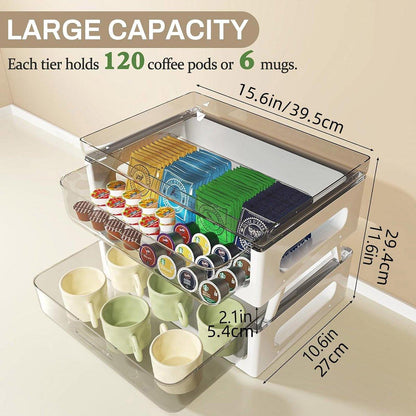 Two-Tier Drawer Desktop Organizer for Home or Office