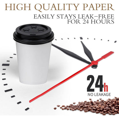 Disposable Coffee Cups 8oz Takeaway Paper Single Wall No Lids - 100pcs (50 Cups No Lids)