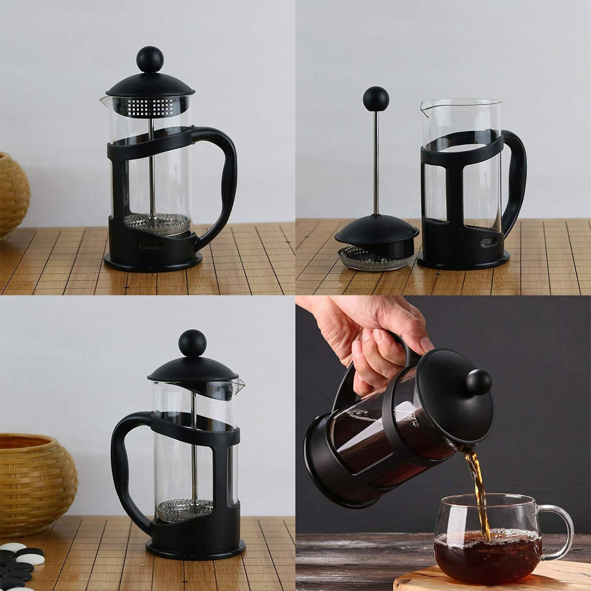 Premium 350ml French Press Coffee Maker with Stainless Steel Filter