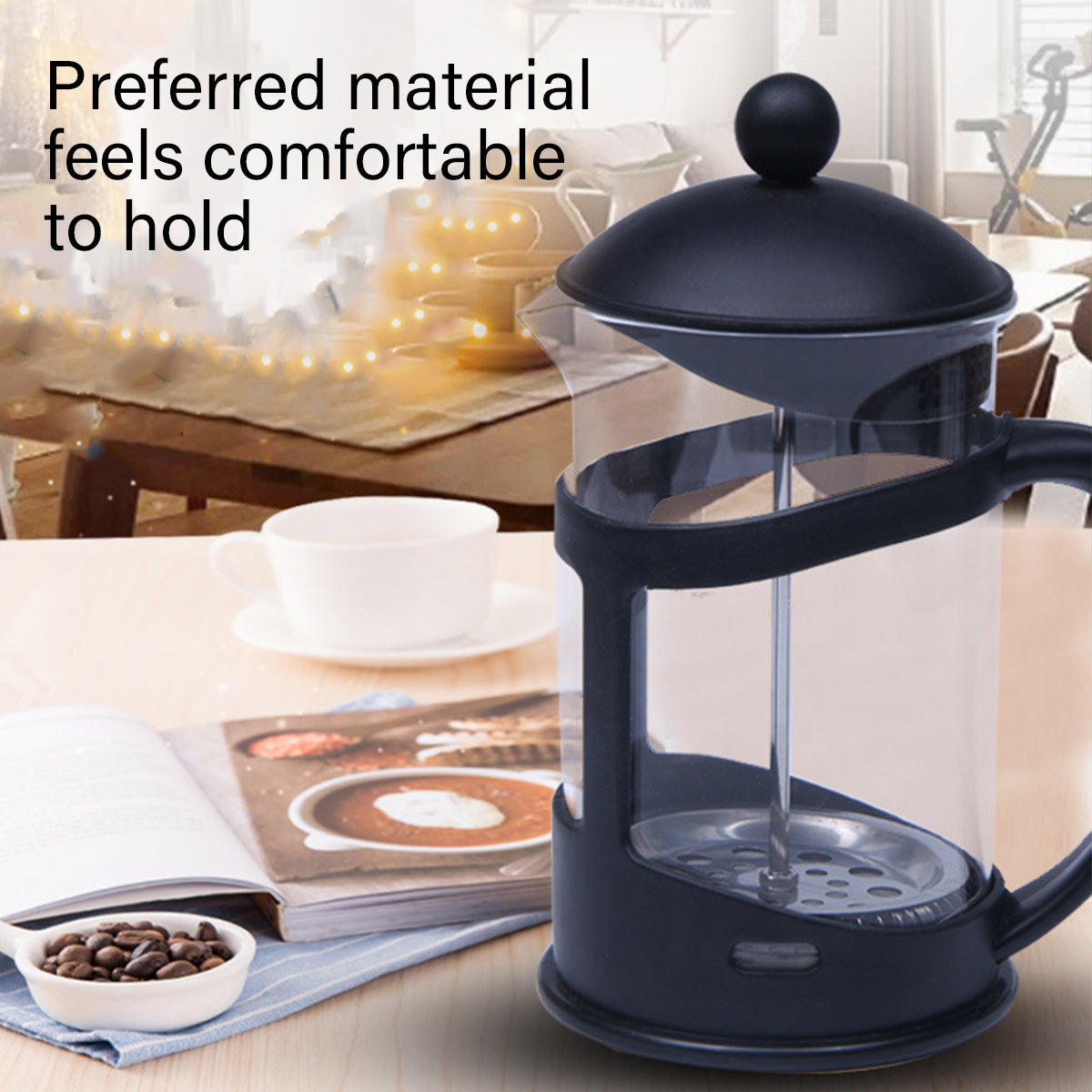 Premium 350ml French Press Coffee Maker with Stainless Steel Filter