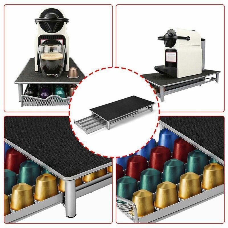 Coffee Capsule Drawer Holder for 40 Nespresso Pods - Non-Slip Rack