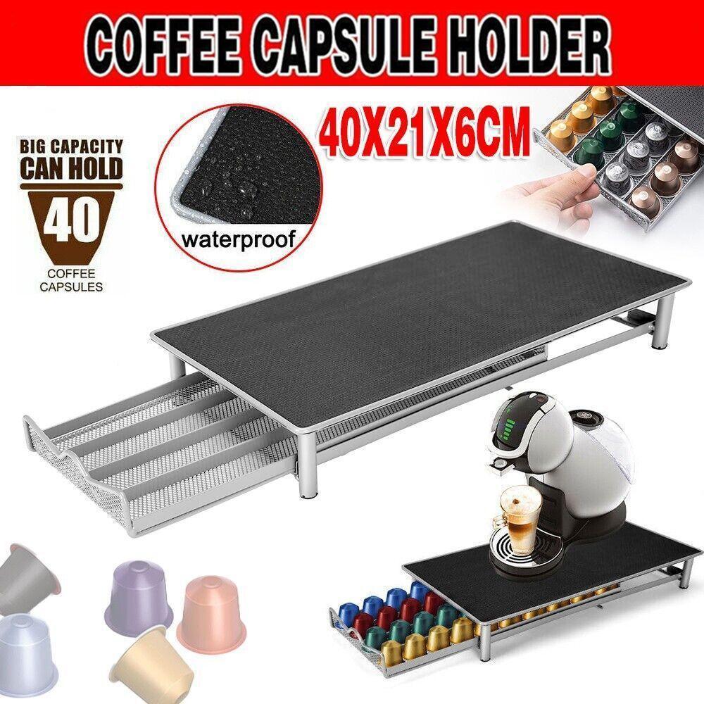 Coffee Capsule Drawer Holder for 40 Nespresso Pods - Non-Slip Rack