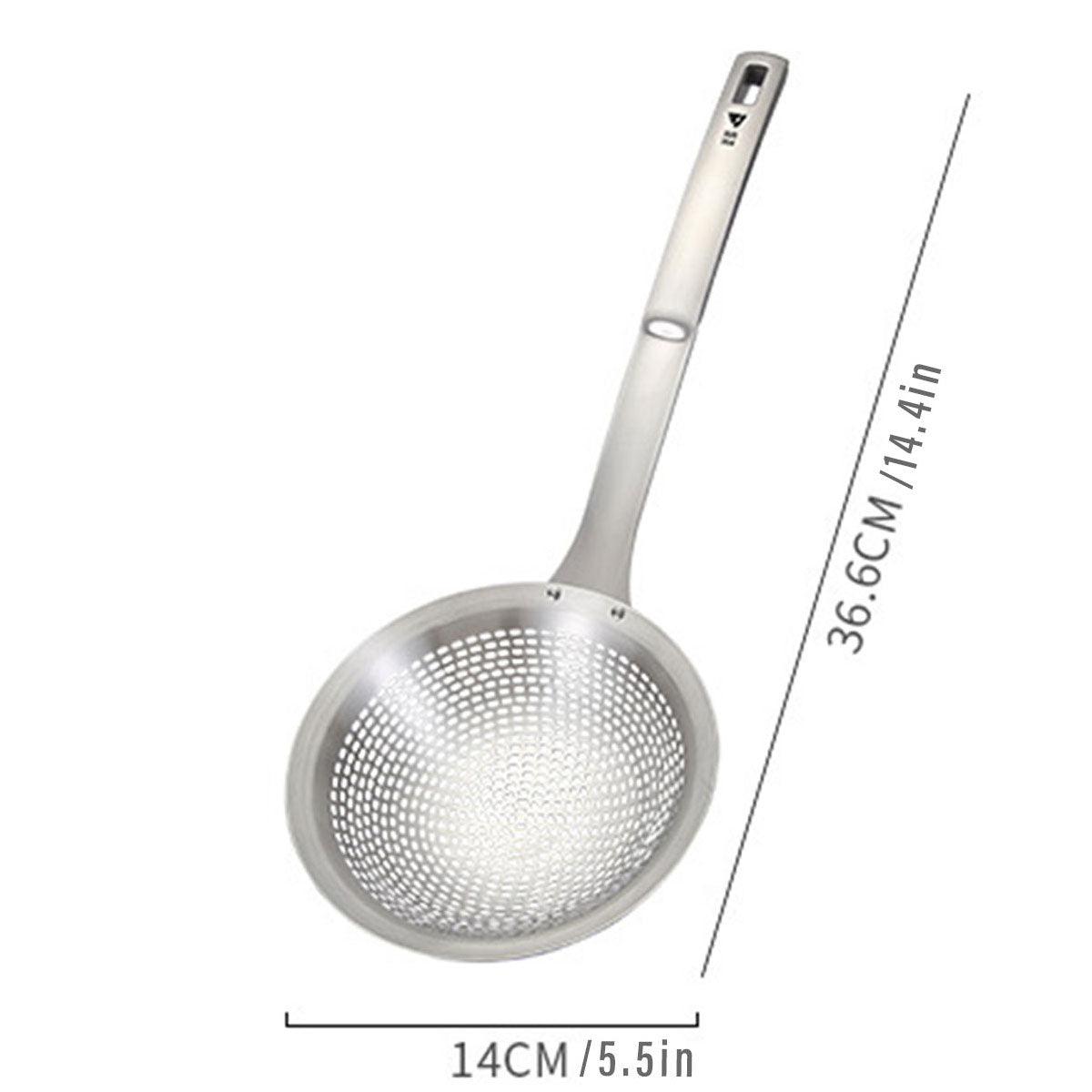 304 Stainless Steel Colander 5.5 Inch with Long Anti-Scald Handle & Thick Mesh - SuperSaverAU - view 3