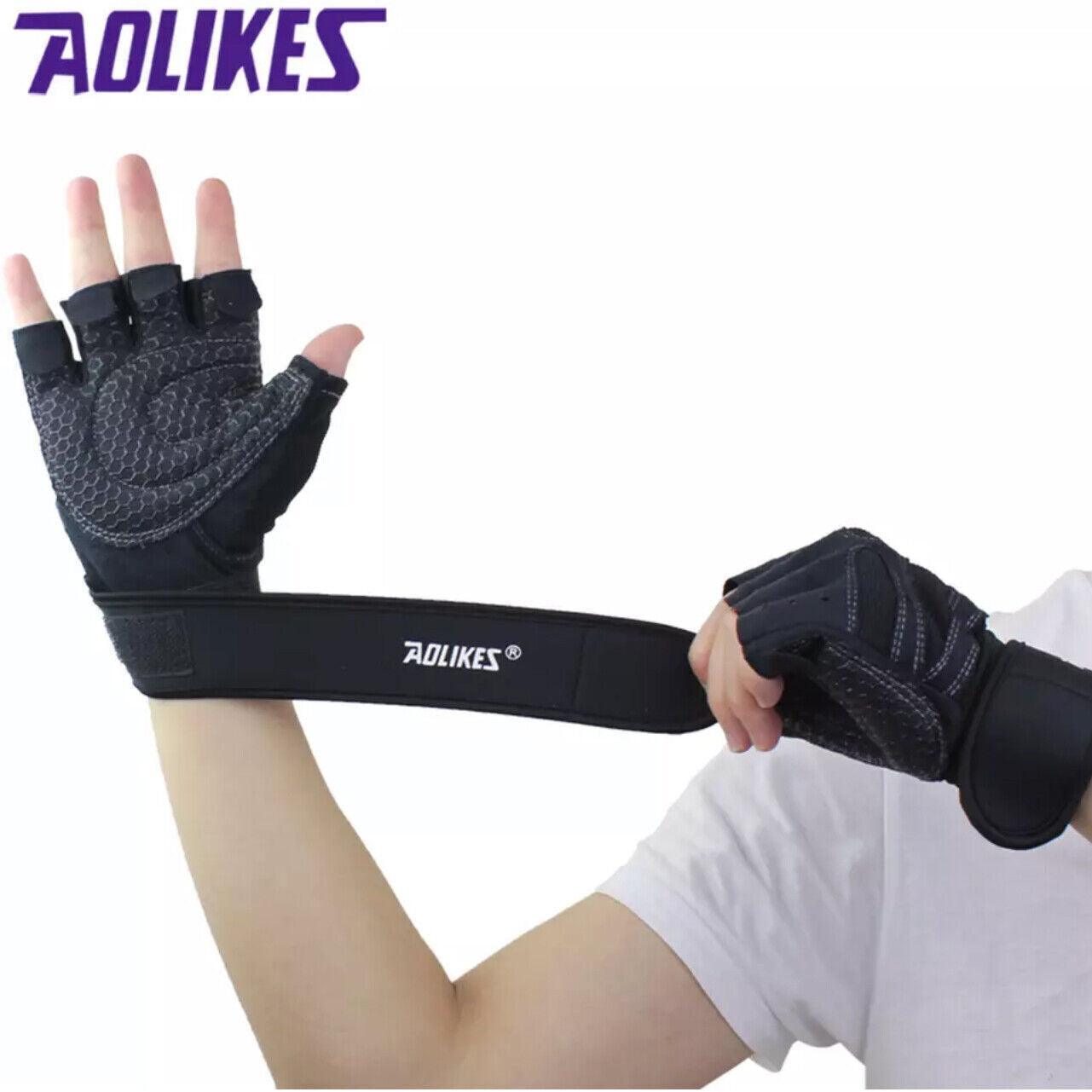 XL Aolikes Weight Lifting Gloves for Fitness & Cycling - Grey - SuperSaverAU - view 3