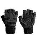 Aolikes Fingerless Weight Lifting Gloves with Anti-Skid Palm & Wrist Wrap - XL Red