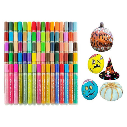 Flysea Acrylic Paint Pens Set, 12-80 Colours, 0.7mm Fine & 2-3mm Medium Tips