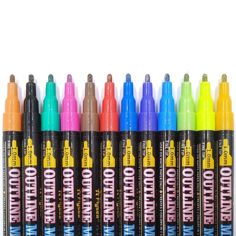 Flysea Acrylic Paint Pens Set, 12-80 Colours, 0.7mm Fine & 2-3mm Medium Tips - SuperSaverAU - view 6
