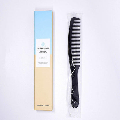50PCS Individually Wrapped Combs - Black, 18cm, Ergonomic Handle for Hotels & Restaurants