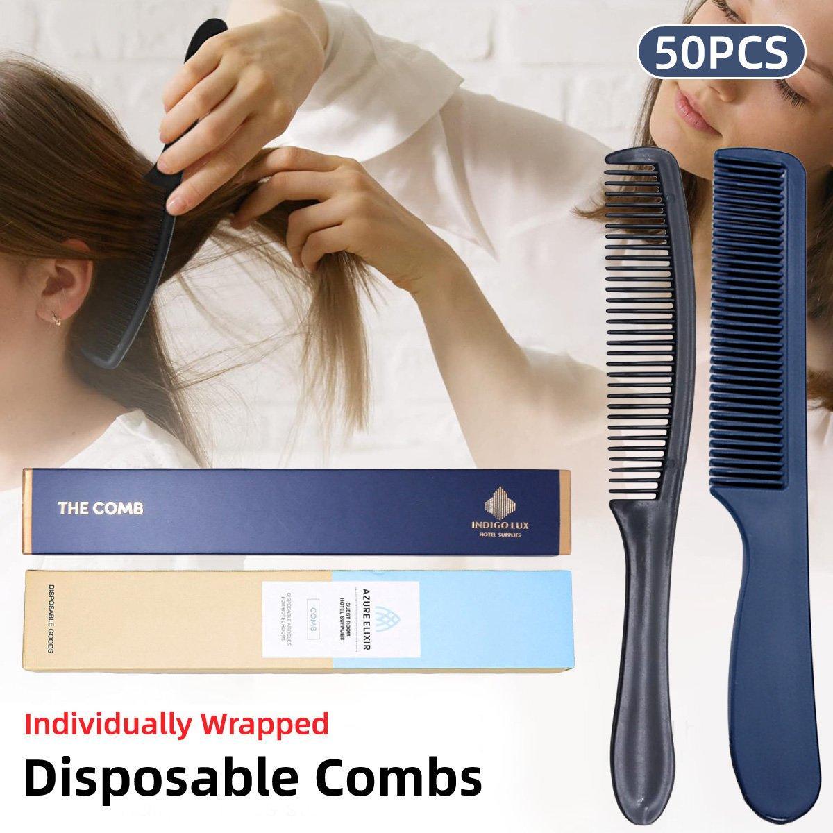 Individually Wrapped Combs 18cm - 50PCS for Hotel, Restaurant, Travel - Blue