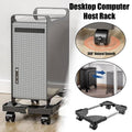 Premium Adjustable Computer Tower Stand – Black with Wheels
