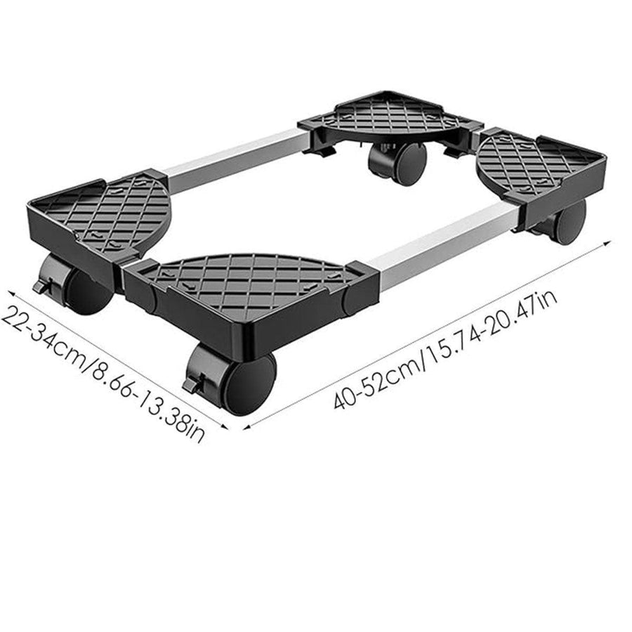 Premium Adjustable Computer Tower Stand – Black with Wheels
