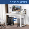 Premium Adjustable Computer Tower Stand – Black with Wheels