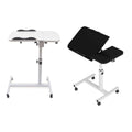 Adjustable Folding Computer Desk Stand Floor-Standing Movable Bedside Table - White - SuperSaverAU - view 2