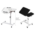 Adjustable Folding Computer Desk Stand Floor-Standing Movable Bedside Table - Black - SuperSaverAU - view 3